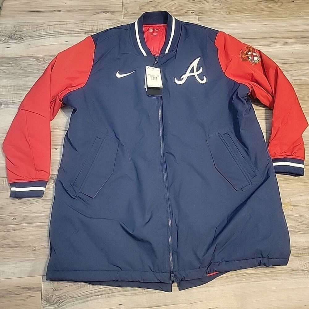 Atlanta Braves Nike Authentic Collection Full-Zip Boomer Oversize Jacket NWT